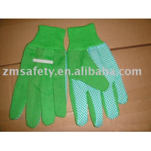 Pvc dots cotton garden gloves